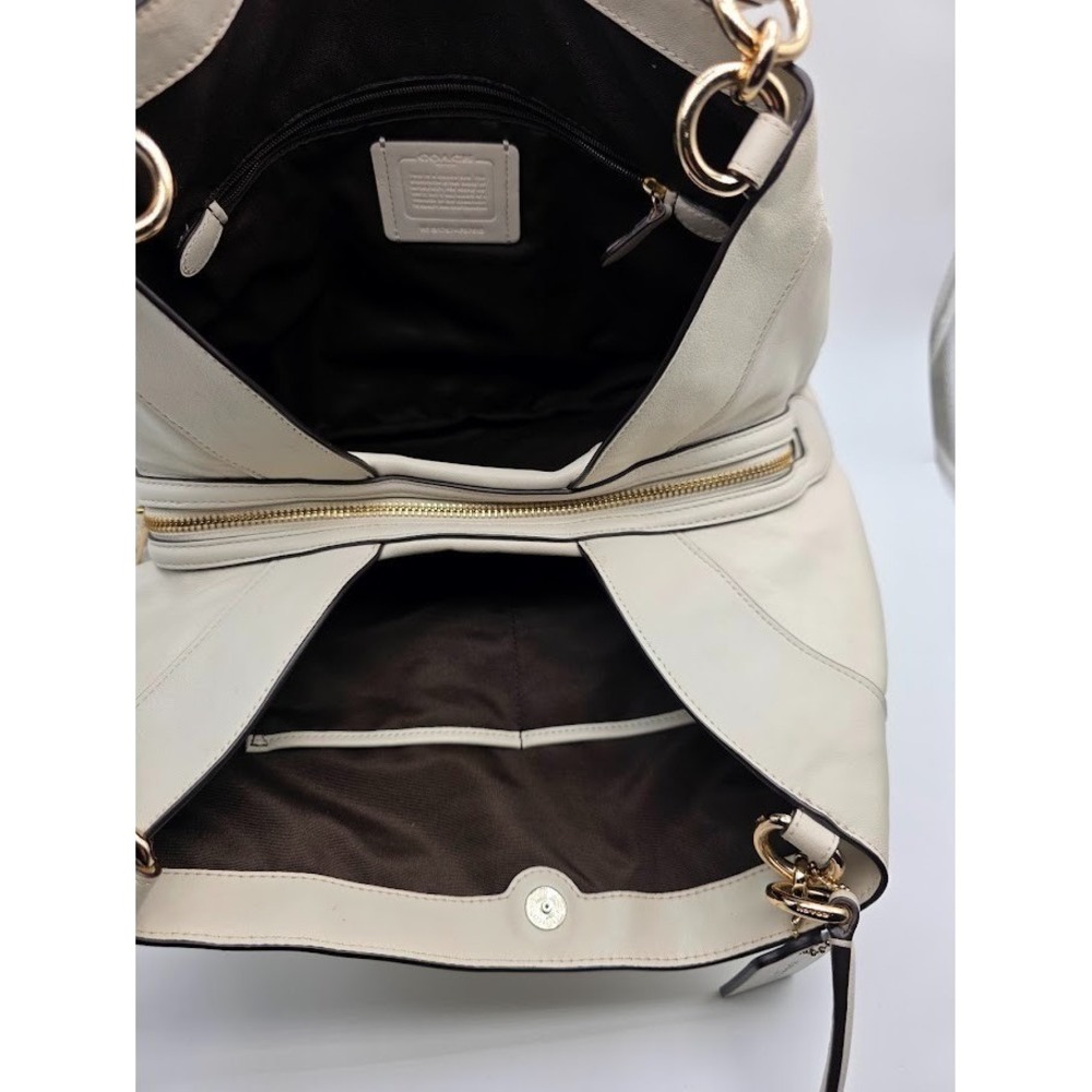 Coach F57612 Chalk White Khaki Lexy Hobo Bag Signature Jacquard Fabric & Leather - Picture 12 of 15